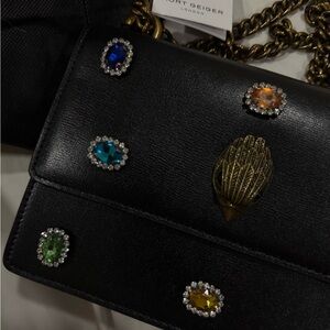 Kurt Geiger Black Crossbody Bag with Jewel Embellishments